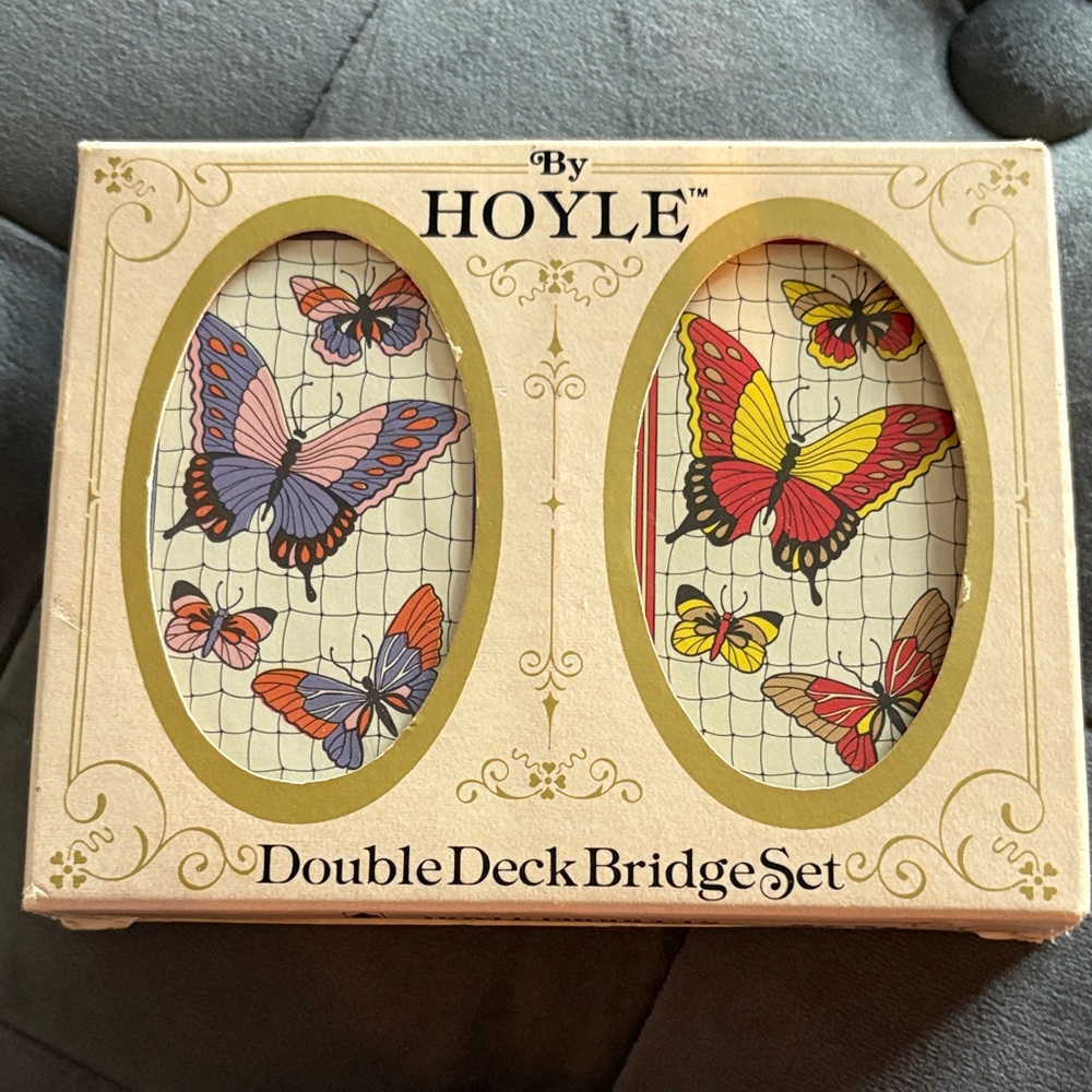 Sealed Kent Playing Cards Double Bridge Set Vintage Collectible Butterfly Design